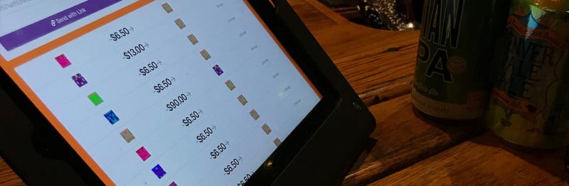 Bartender's Point of Sale view