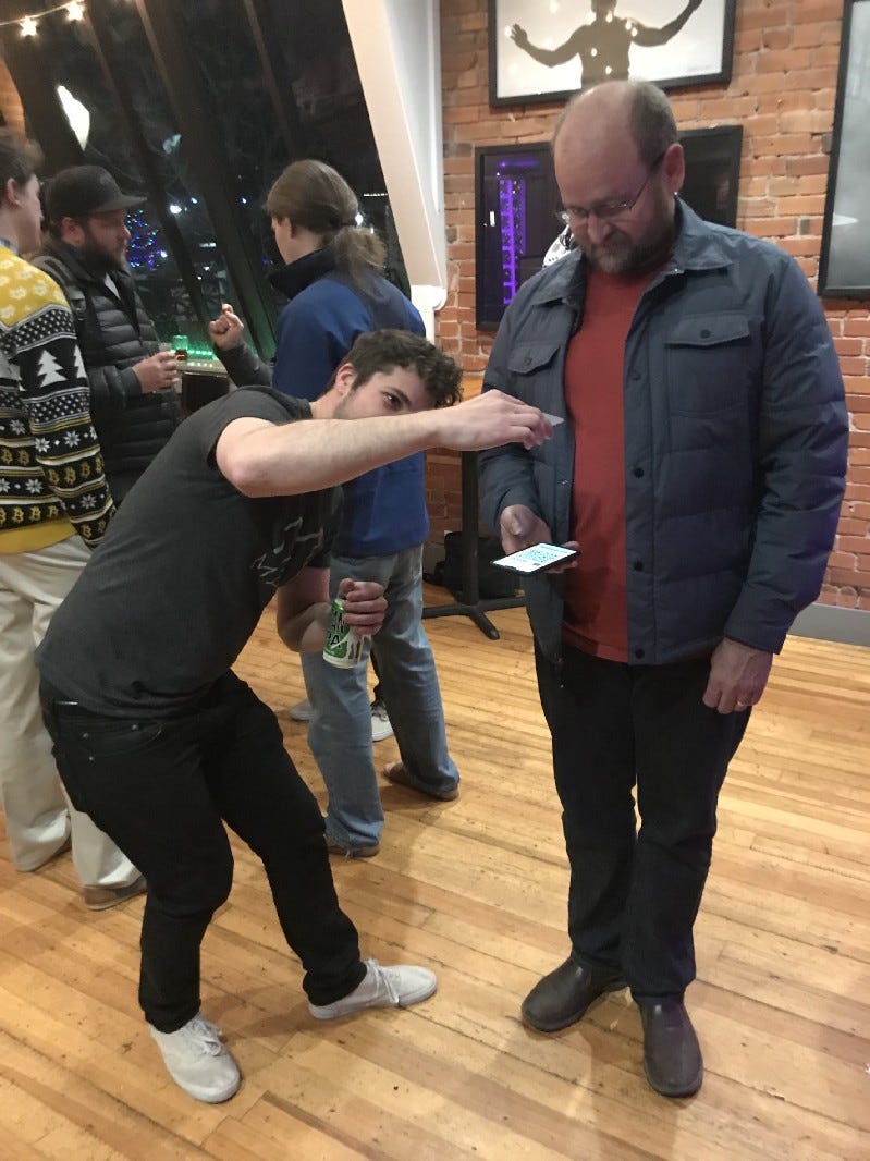 Quite the challenge scanning QR codes with the front facing camera